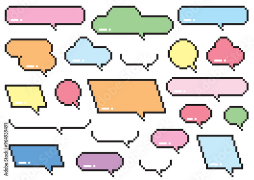 Tapety artystyczne ドット絵のふきだしセット