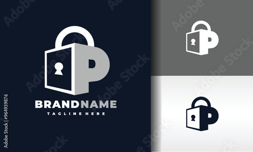 letter P padlock logo