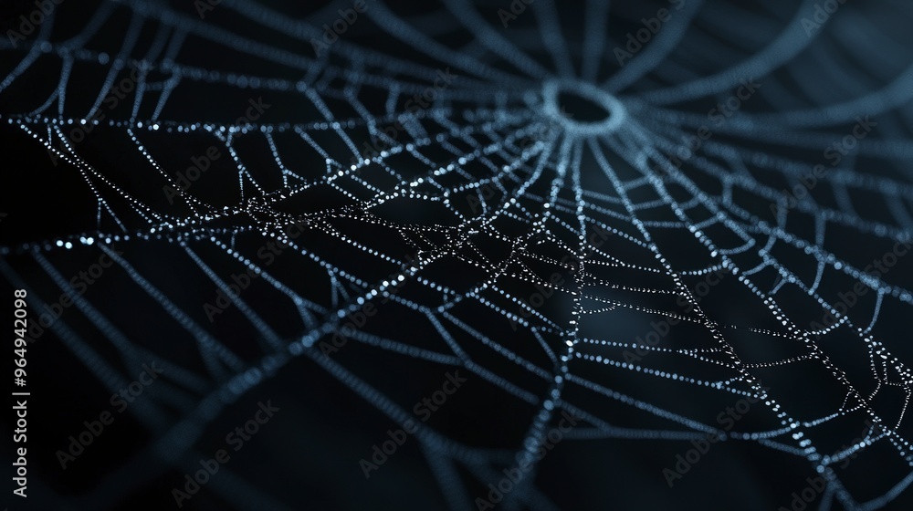 Intricate Spider Web Illustration on Black Background with High Contrast and Clarity Intricate Spider Web Illustration on Black Background with High Contrast and Clarity