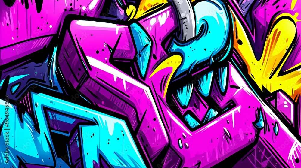 custom made wallpaper toronto digitalAbstract Graffiti Artwork in Vibrant Colors