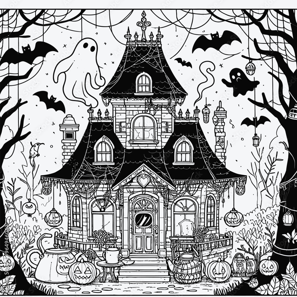 Naklejka premium Haunted Teapot House