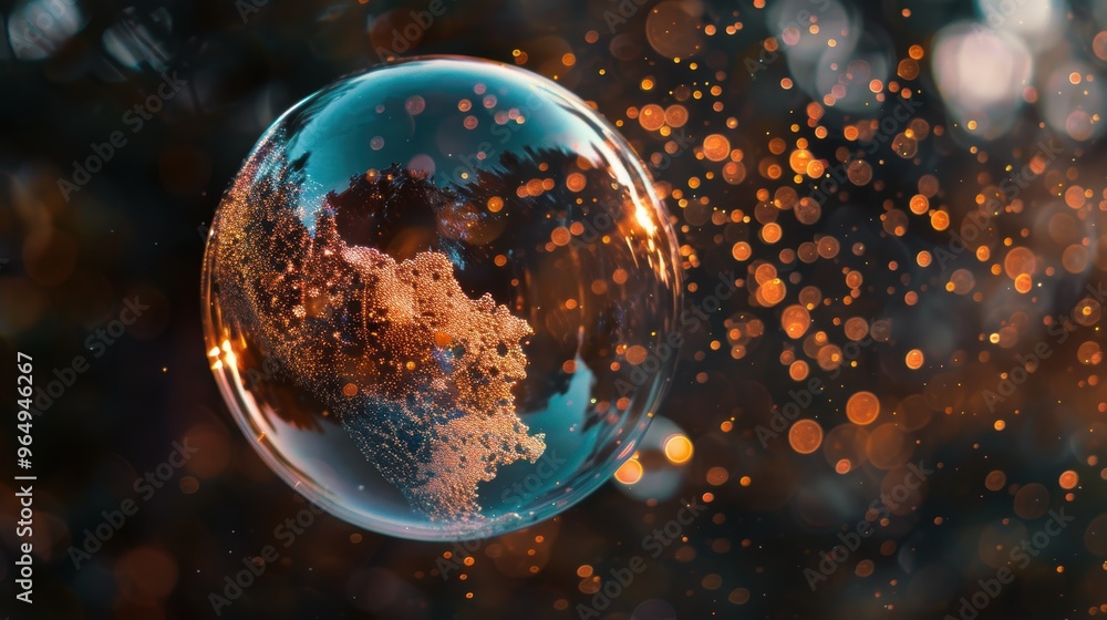 Magical winter wonderland in a crystal ball Magical winter wonderland in a crystal ball
