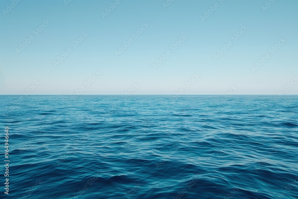 serene ocean horizon with calm blue waters serene ocean horizon with calm blue waters