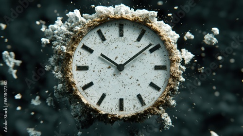 Wallpaper Mural Frozen clock in winter snowstorm Torontodigital.ca