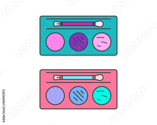 Beauty, Body Care and Cosmetics. Vector Linear Flat Icons and Design Elements