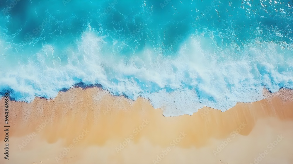 Aerial view of a beautiful beach with turquoise water and soft sand, perfect for vacation and relaxation imagery. Aerial view of a beautiful beach with turquoise water and soft sand, perfect for vacation and relaxation imagery.