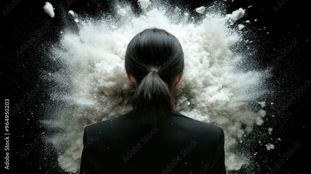 Obraz premium Dramatic explosion of snow and ice