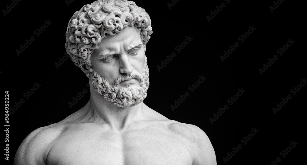 Dramatic portrait of a classical marble sculpture Dramatic portrait of a classical marble sculpture