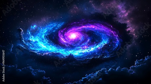 Cosmic swirls of stars and nebula clouds dance in the vastness of the galaxy.