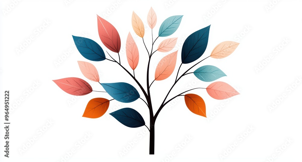 Colorful autumn leaves on a branch Colorful autumn leaves on a branch