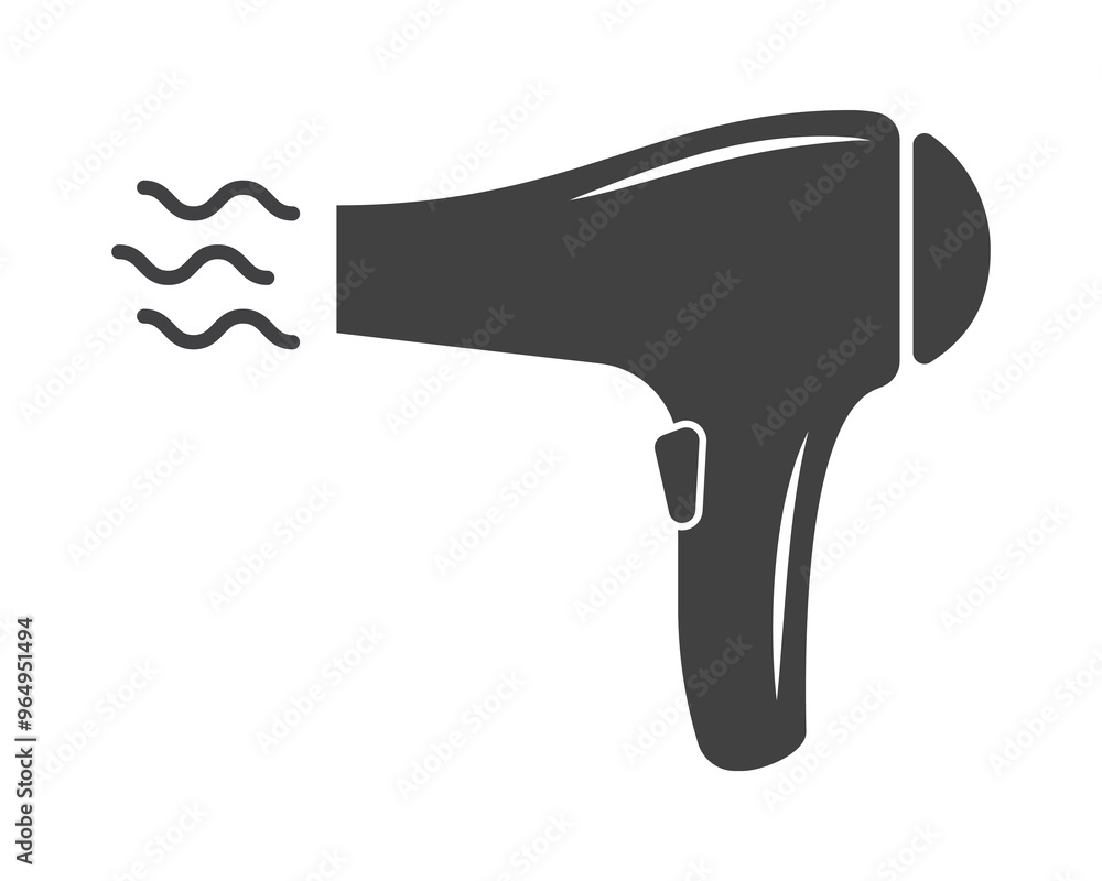 Hair dryer Line Icon vector fashion hairdryer of hairdresser to blow-dry and electric hair-dryer blower illustration. Barber styling appliance. Silhouette hair dryer black color. Hair dryer Line Icon vector fashion hairdryer of hairdresser to blow-dry and electric hair-dryer blower illustration. Barber styling appliance. Silhouette hair dryer black color.
