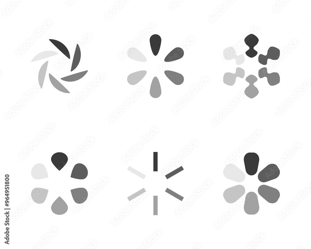 Fototapeta premium Collection Loading bar status icon. Vector illustration. Set of vector loaded icons. Download progress. Donload or Upload.