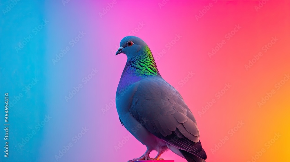 Fototapeta premium pigeon isolated on colorful background