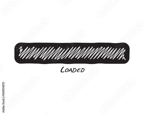 Loading bar status icon. Vector illustration. Vector loaded icons. Download progress. Donload or Upload. Hand-drawn sketch-scribble.