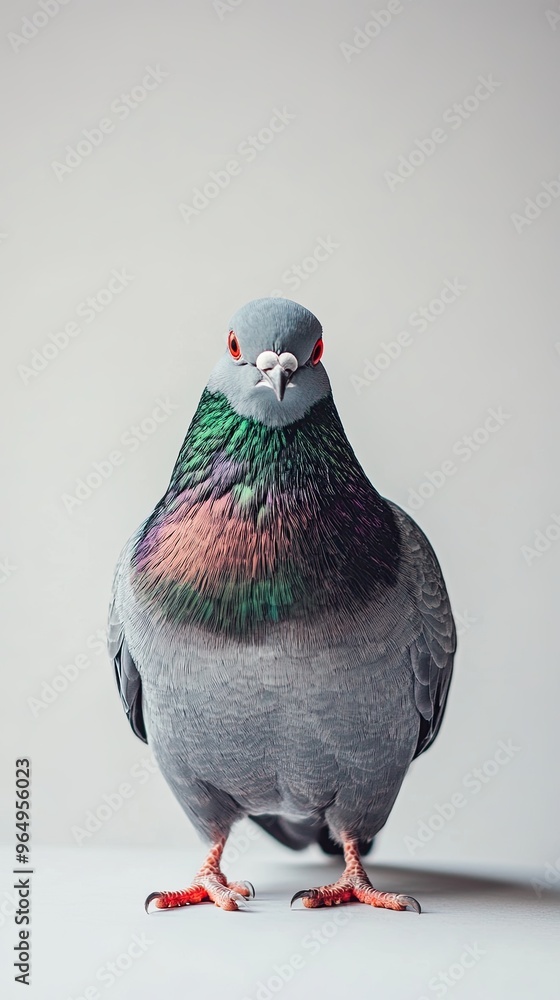 Fototapeta premium pigeon isolated on paper background