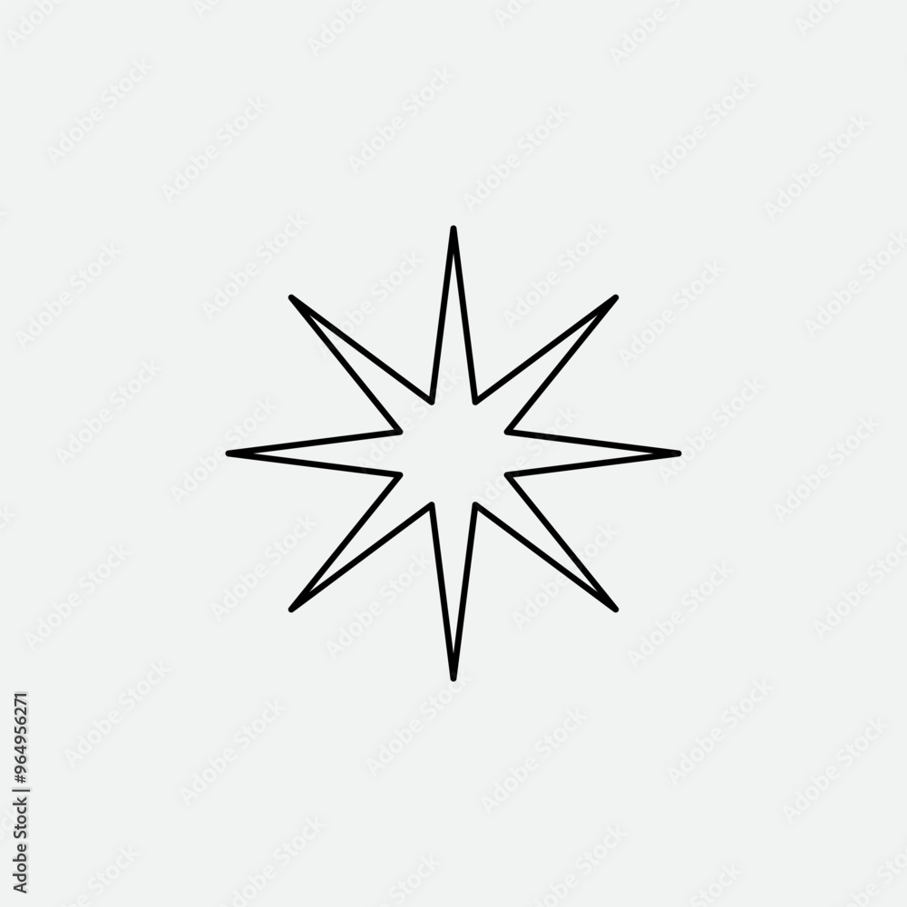 Sparkle Outline Vector Template