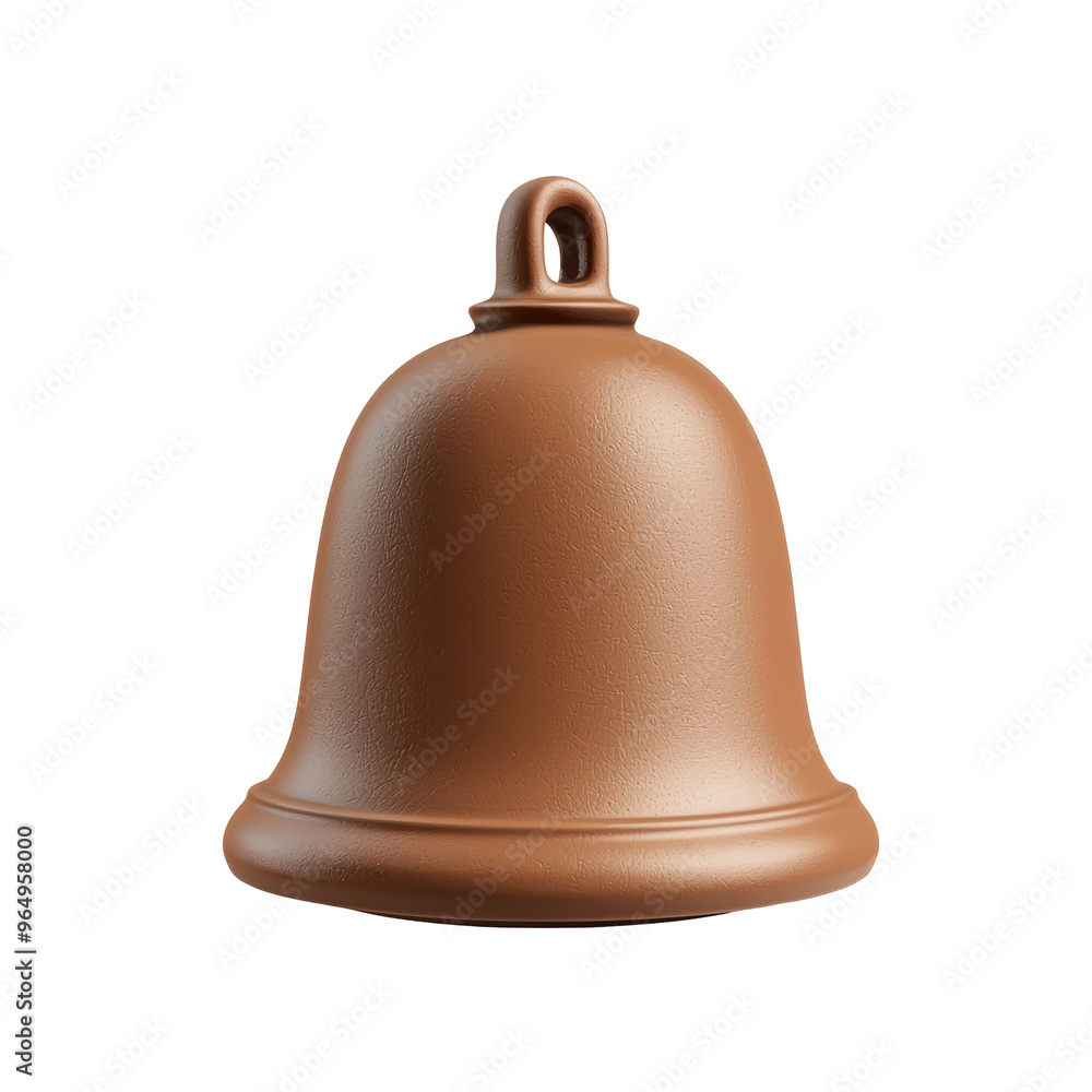 A brown bell is suspended from a chain A brown bell is suspended from a chain