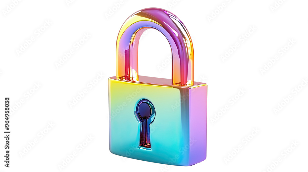 digital padlock on a transparent background