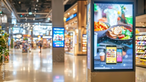 Digital Signage Food Advertisement in Modern Shopping Mall