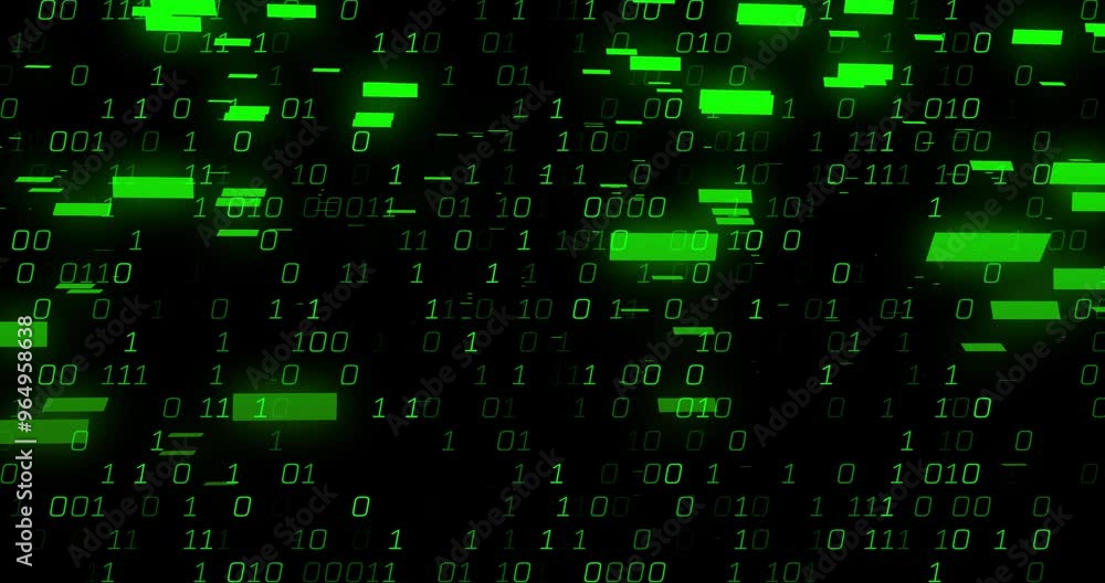 Animation of digital data processing and binary coding Animation of digital data processing and binary coding