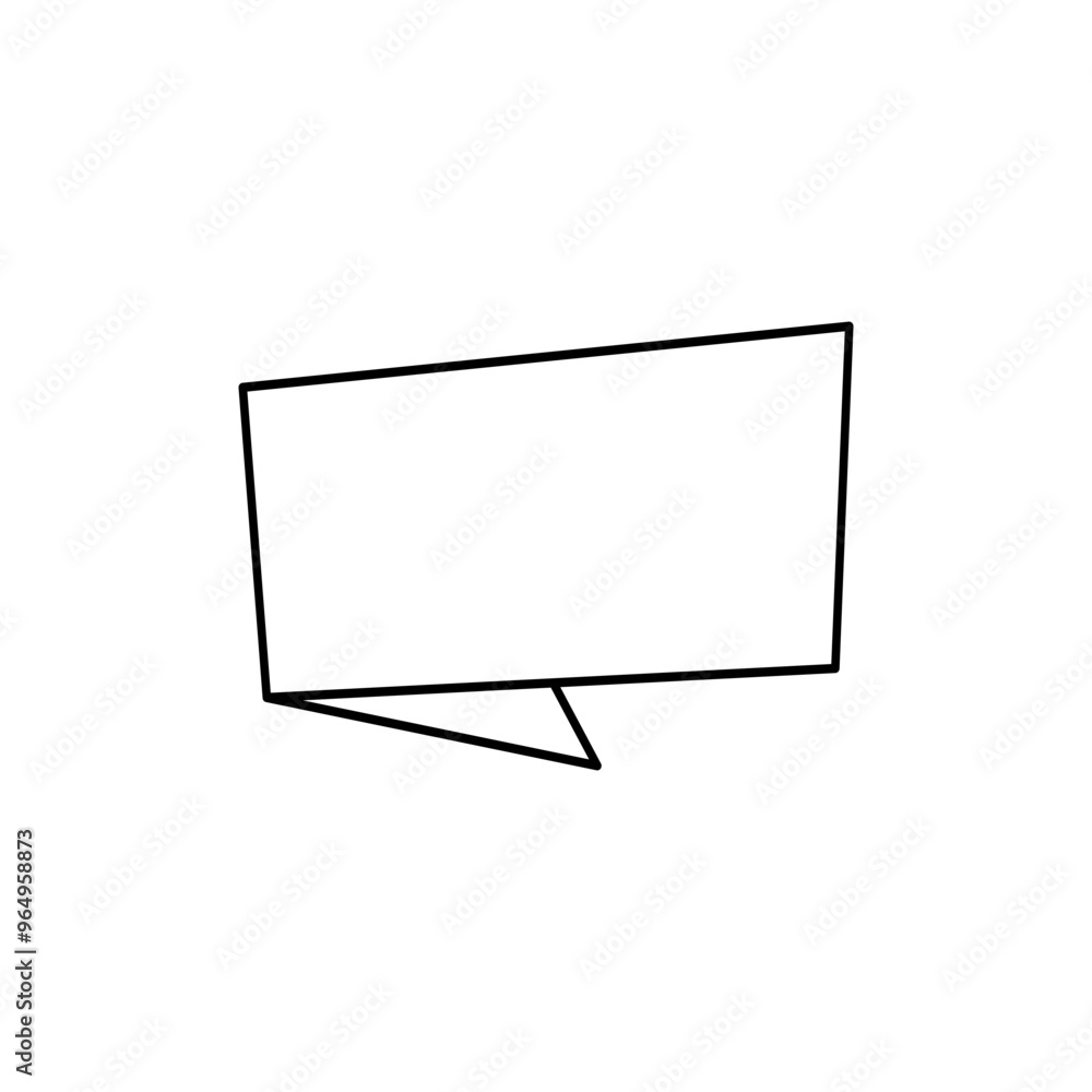 Fototapeta premium Chat Bubble Origami Outline Template