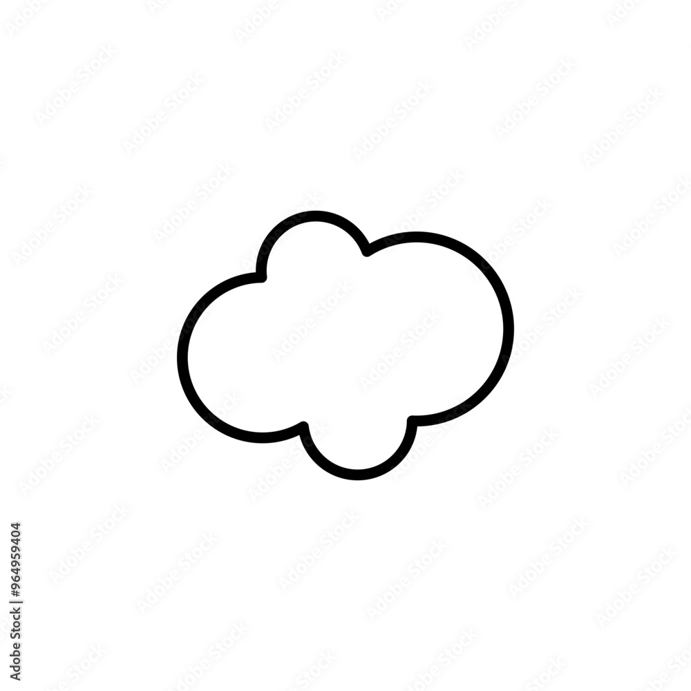 Cloud Outline Vector Template Cloud Outline Vector Template