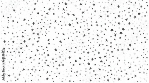 Black Star Pattern on White Background in a Simple and Cute Flat Style Design