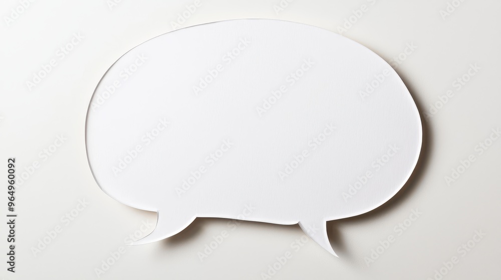 Blank White Speech Bubble on White Background Blank White Speech Bubble on White Background