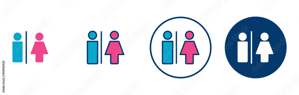 Toilet icon vector isolated on white background. Toilet sign. Man and woman restroom sign vector. Male and female icon Toilet icon vector isolated on white background. Toilet sign. Man and woman restroom sign vector. Male and female icon