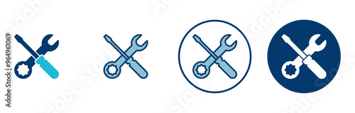 Repair icon vector isolated on white background. Wrench and screwdriver icon. settings vector icon. Maintenance. tools