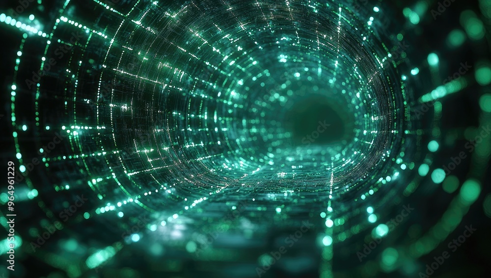 Abstract Green Tunnel of Light Abstract Green Tunnel of Light