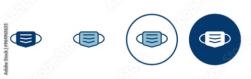 Mask icon vector isolated on white background. Man face with mask icon. Safety breathing masks. Industrial safety N95 mask. Medical mask vector icon.