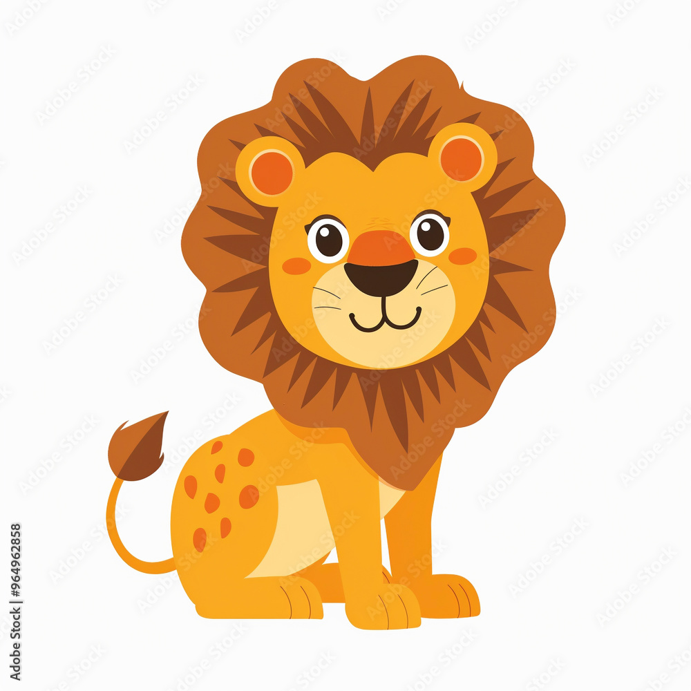 Cute Lion simple and flat colors Cute Lion simple and flat colors