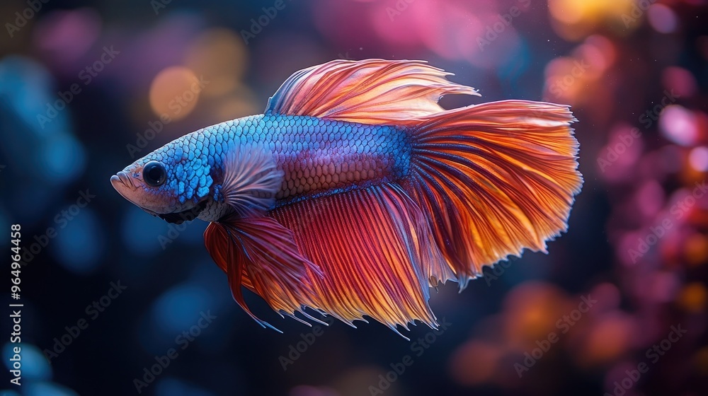 Vibrant Betta Fish with Flowing Fins Vibrant Betta Fish with Flowing Fins