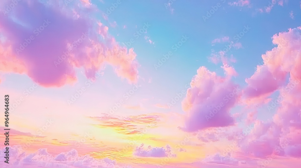 Pastel Sky with Clouds and Sunset Pastel Sky with Clouds and Sunset