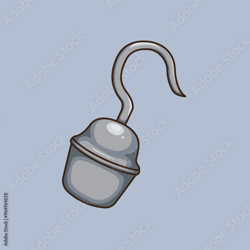 Vector illustration Pirate Hook. Vector design Pirate Hook. Sea Pirate Hook Vector Cartoon design illustration and icon for website, digital and print