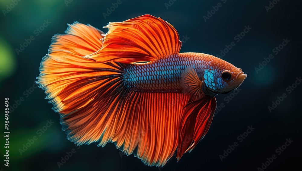 Orange and Blue Betta Fish Orange and Blue Betta Fish