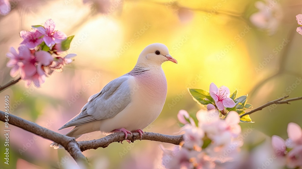 dove isolated on spring background dove isolated on spring background