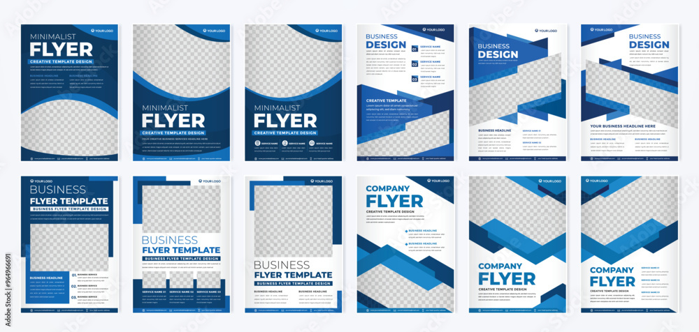 set of business flyer template with minimalist layout and modern style use for promotion kit set of business flyer template with minimalist layout and modern style use for promotion kit