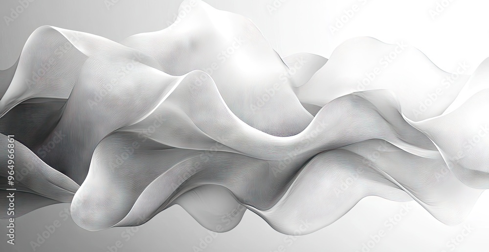 Fototapeta premium Abstract White Fabric Flowing in the Wind