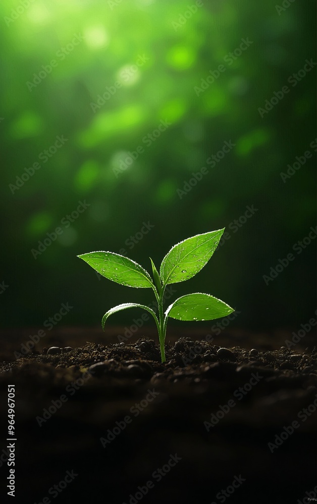 A young green sprout emerges from rich soil, symbolizing growth and new beginnings in a lush, vibrant environment. A young green sprout emerges from rich soil, symbolizing growth and new beginnings in a lush, vibrant environment.