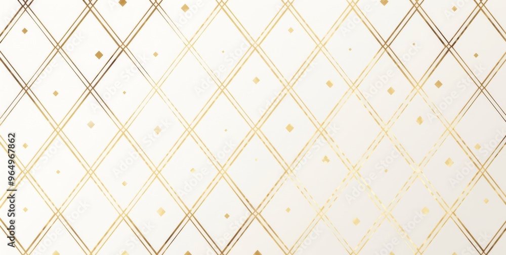 Small Gold Diamond Pattern on White Background, Symmetrical Composition with Clean Lines and Delicate Texture Small Gold Diamond Pattern on White Background, Symmetrical Composition with Clean Lines and Delicate Texture