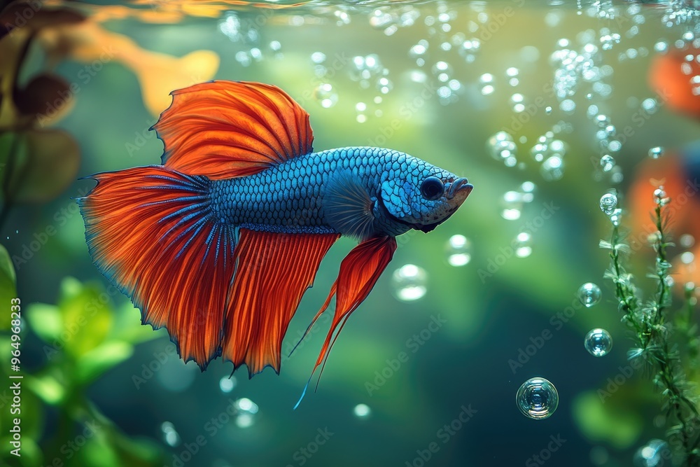 Vibrant Betta Fish in an Aquarium Vibrant Betta Fish in an Aquarium