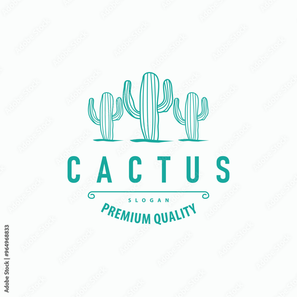 Cactus logo vector desert green plant design elegant style symbol Icon Illustration Cactus logo vector desert green plant design elegant style symbol Icon Illustration