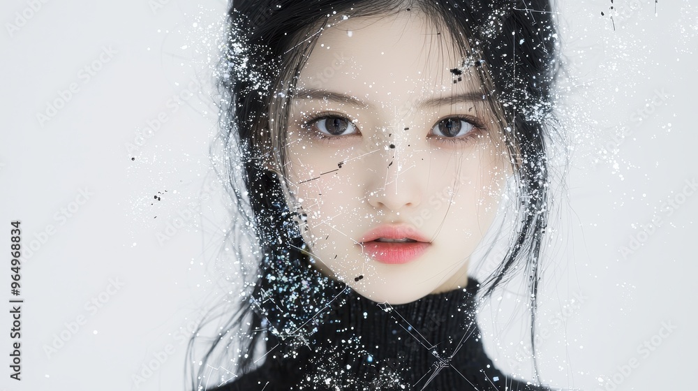 Woman with Broken Glass Abstract Portrait Woman with Broken Glass Abstract Portrait