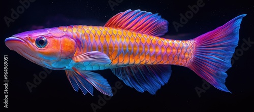 Vibrant Fish with Orange and Blue Scales