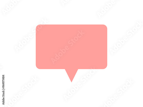 ミニマルな長方形吹き出しA：角丸下中央赤