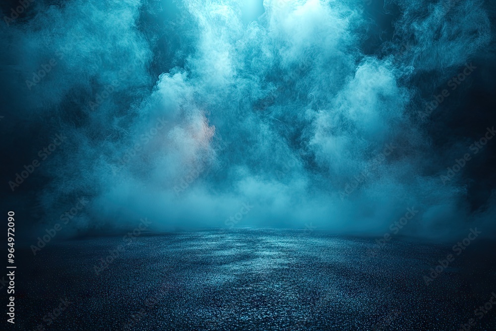 Blue Smoke Background with Road Blue Smoke Background with Road