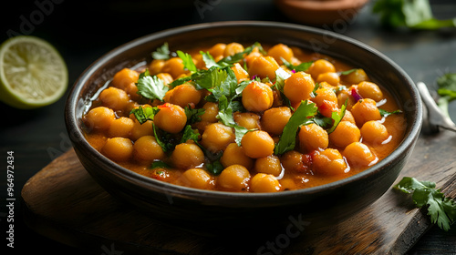 A bowl of chickpea curry ga...