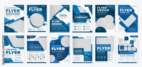 set of business flyer template with minimalist layout and modern style use for promotion kit